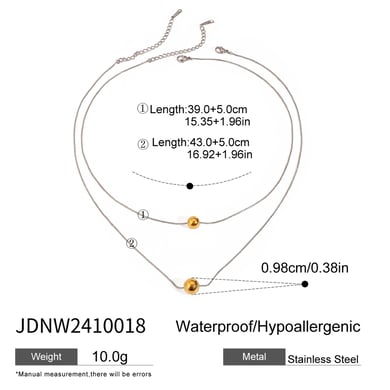 1 Piece Simple Series ins style round Stainless Steel 18K Gold Plated Women Pendant Necklaces h5 Picture2