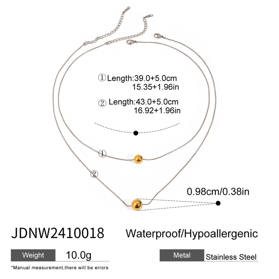 1 Piece Simple Series ins style round Stainless Steel 18K Gold Plated Women Pendant Necklaces Picture2