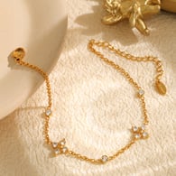 SL99 White Zirconium Gold Bracelet 