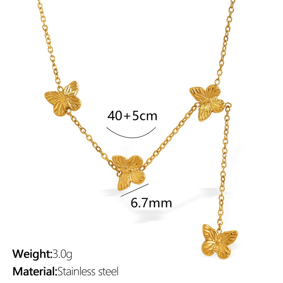 1 Piece Simple Series Sweet Animal Stainless Steel 18K Gold Plated Women Pendant Necklaces Picture2