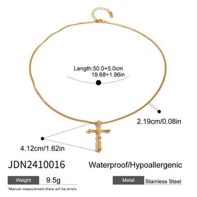 1 Piece Simple Series Europe and America Cross Stainless Steel 18K Gold Plated Women Pendant Necklaces h5 Picture2