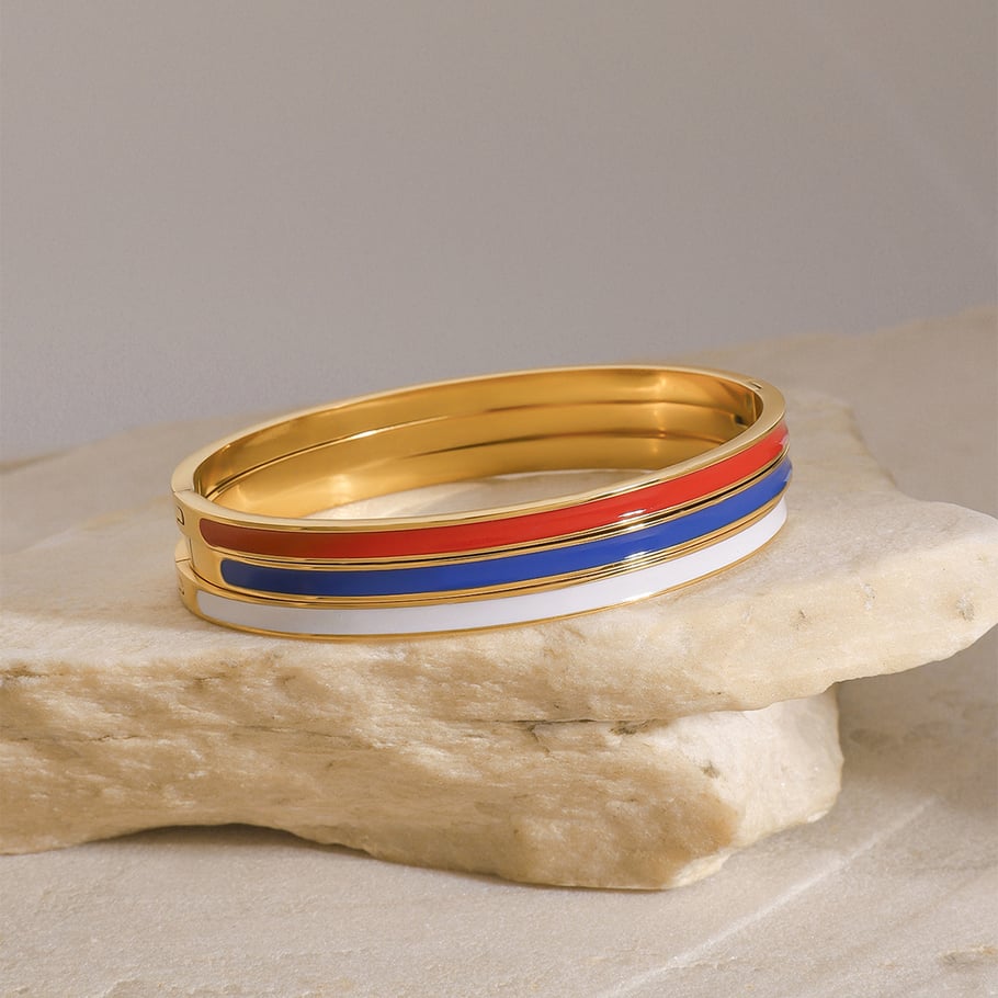 1 Piece Simple Series Europe and America round Stainless Steel 18K Gold Plated Women Bangles Picture2