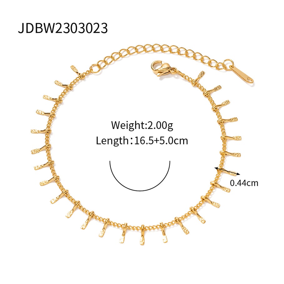 1 Piece Simple Series Europe and America line Stainless Steel 18K Gold Plated Women Charm Bracelets Picture2