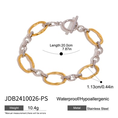 1 Piece Simple Series Simple Annular Stainless Steel 18K Gold Plated Women Chain Bracelets h5 Picture2