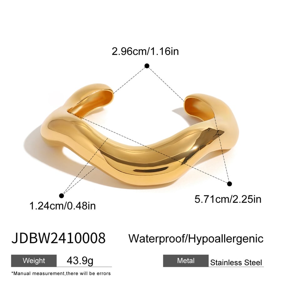 1 Piece Simple Series Simple line Stainless Steel 18K Gold Plated Women Bangles Picture2
