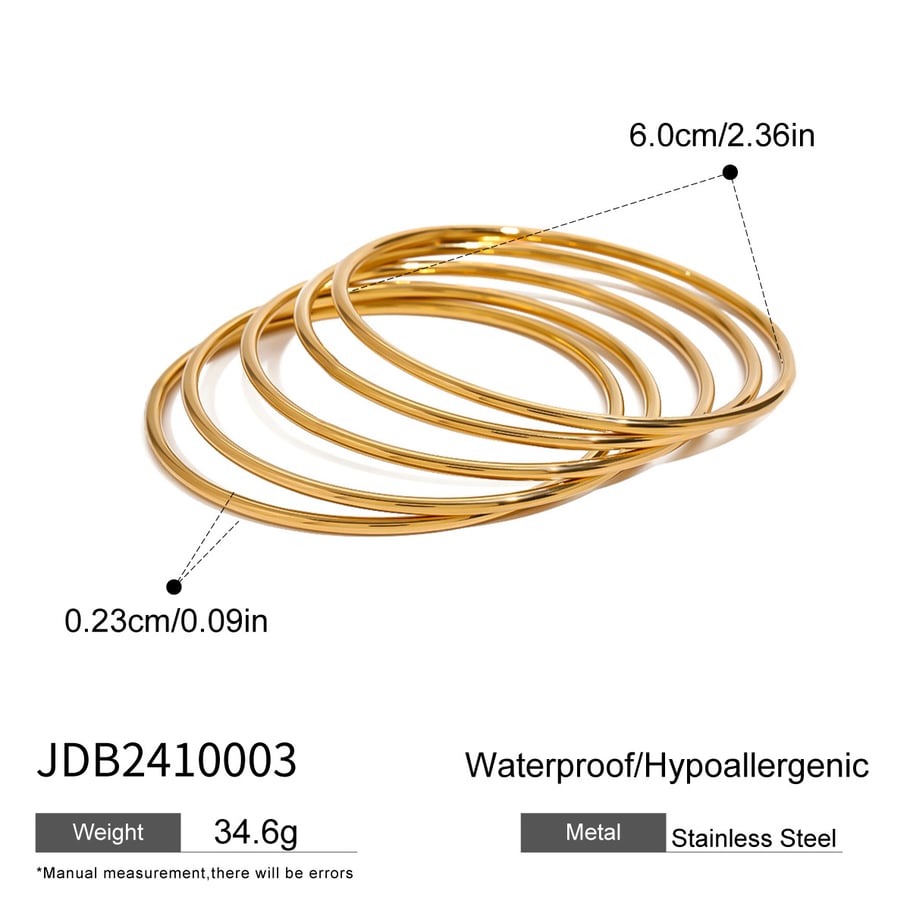 1 piece simple series simple annular stainless steel  gold plated women bangles Picture2