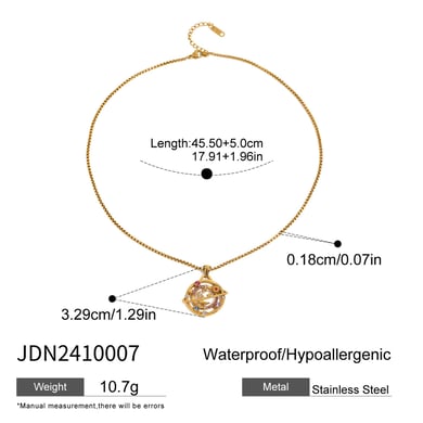 1 Piece Luxurious Series Elegant Sun/Moon Stainless Steel 18K Gold Plated Rhinestone Women Pendant Necklaces h5 Picture2