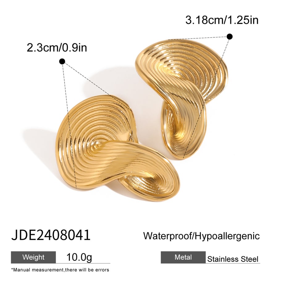 1 Pair Simple Series Europe and America line Stainless Steel 18K Gold Plated Women Stud Earrings Picture2