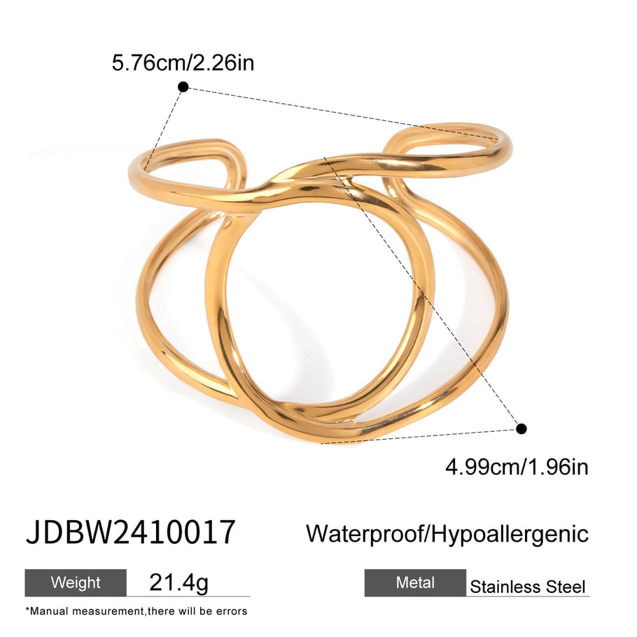 1 Piece Simple Series Simple Annular Stainless Steel 18K Gold Plated Women Bangles Picture2