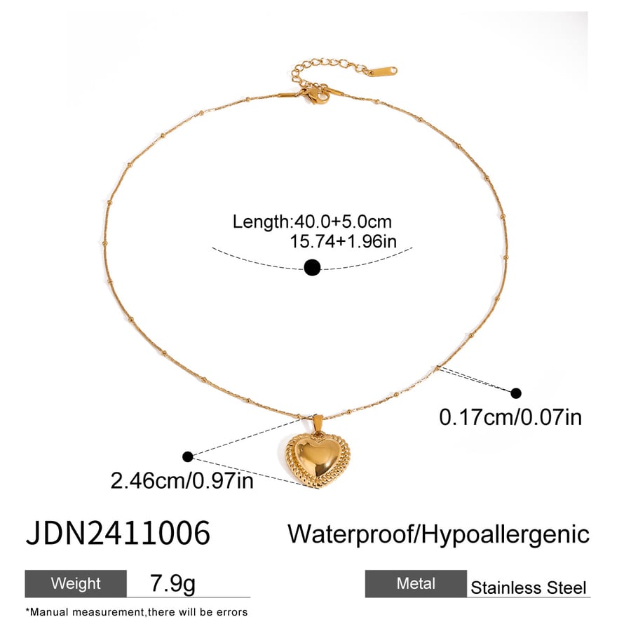 1 Piece Romantic Series Elegant love/heart shape Stainless Steel 18K Gold Plated Women Pendant Necklaces Picture2