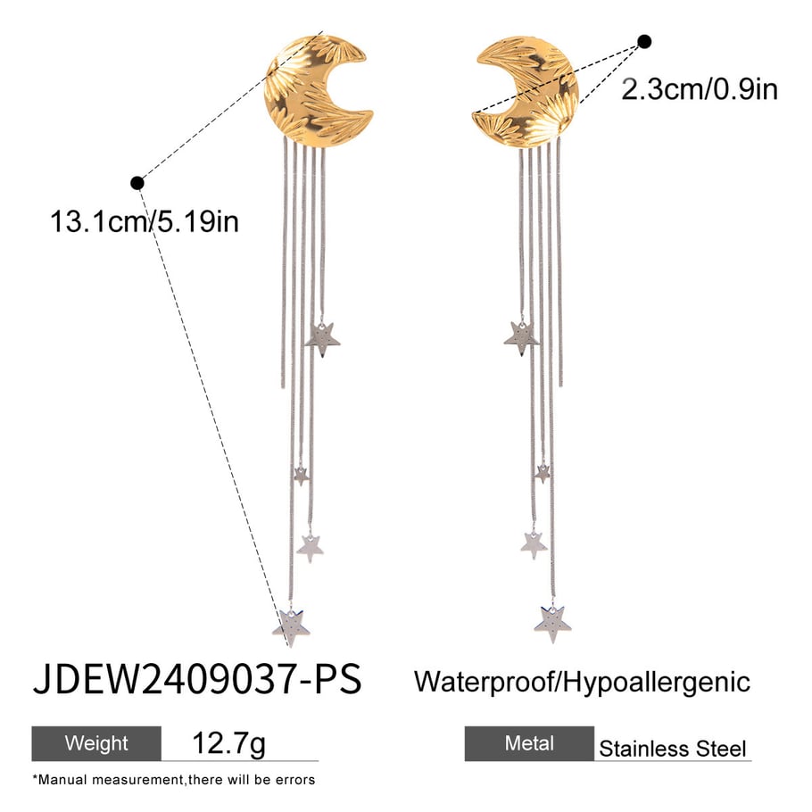 1 Pair Luxurious Series Elegant line Stainless Steel 18K Gold Plated Women Drop Earrings Picture2