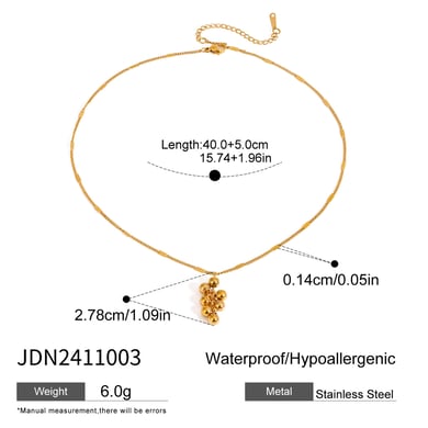 1 pezzo semplice serie giornaliera rotonda in acciaio inossidabile placcato oro 18K collane con ciondolo da donna h5 Immagine2