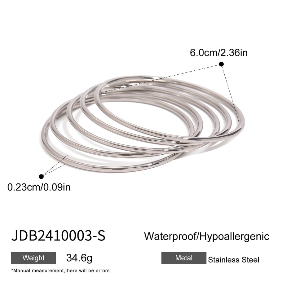1 Piece Simple Series Simple Annular Stainless Steel 18K Gold Plated Women Bangles Picture2