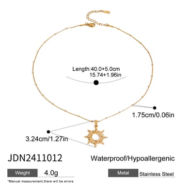 1 Piece Simple Series Elegant Sun/Moon Stainless Steel 18K Gold Plated Women Pendant Necklaces h5 Picture2