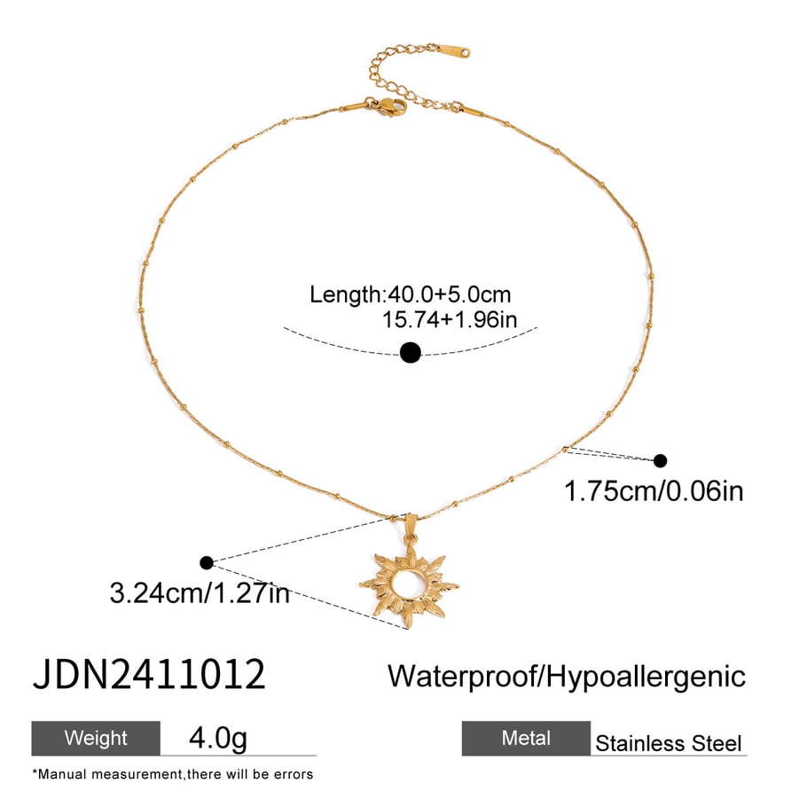 1 Piece Simple Series Elegant Sun/Moon Stainless Steel 18K Gold Plated Women Pendant Necklaces Picture2