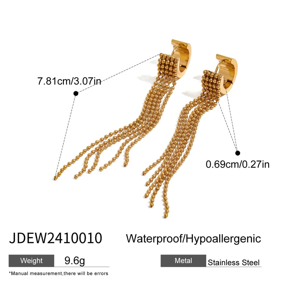 1 Pair Classic Series Retro line Stainless Steel 18K Gold Plated Women Drop Earrings Picture2