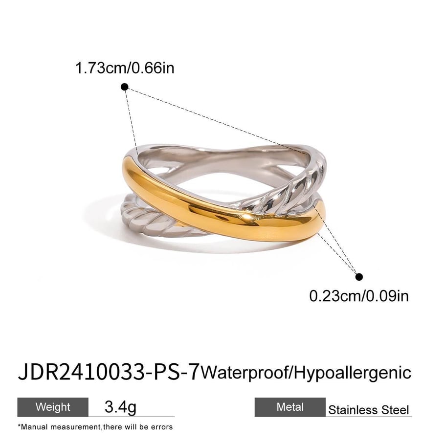 1 Pair Simple Series Simple Geometric Stainless Steel 18K Gold Plated Women Single Rings Picture2
