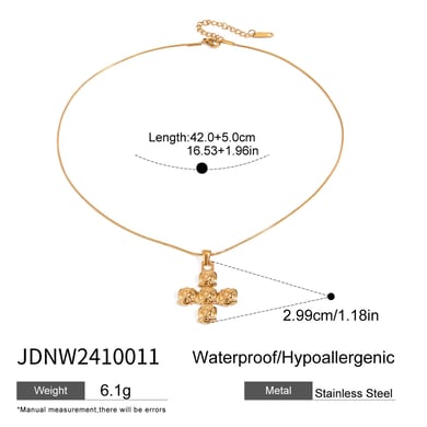 1 Piece Simple Series Daily Cross Stainless Steel 18K Gold Plated Women Pendant Necklaces h5 Picture2