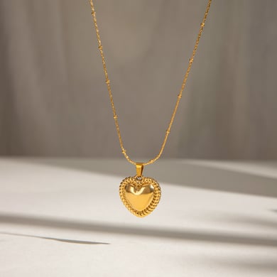 1 Piece Romantic Series Elegant love/heart shape Stainless Steel 18K Gold Plated Women Pendant Necklaces h5 