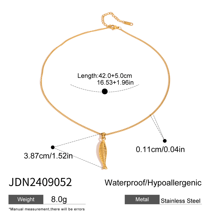 1 Piece Classic Series Europe and America Animal Stainless Steel 18K Gold Plated Women Pendant Necklaces Picture2