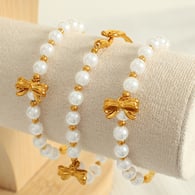 SL50 White Pearl Gold Bracelet 