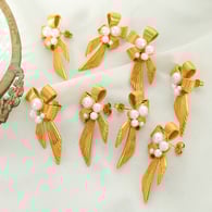 EH263 Rubber Bead Gold Earrings 