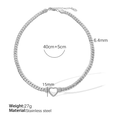 1 Paar Kleines Design einfache leichte Luxus Persönlichkeit Liebe Halskette weibliche Trend Mode Titan Stahl vergoldet kubanische Halskette Frauen Anhänger Halskette h5 Bild2