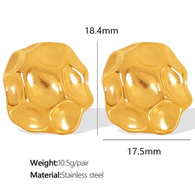 1 Pair Simple Series Classic Droplet Stainless Steel 18K Gold Plated Women Stud Earrings h5 Picture2