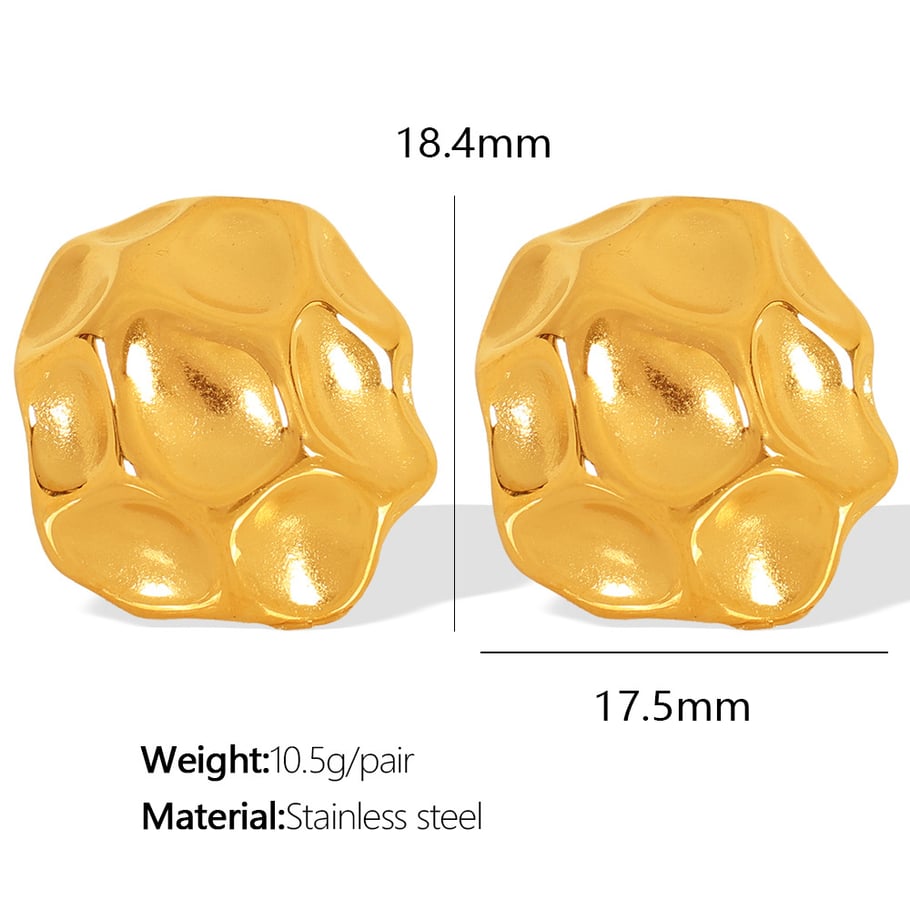1 Pair Simple Series Classic Droplet Stainless Steel 18K Gold Plated Women Stud Earrings Picture2