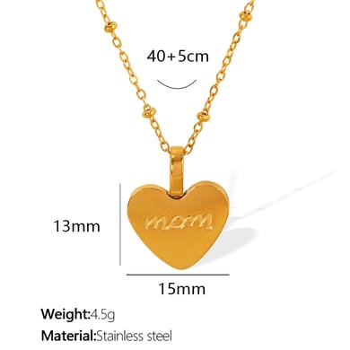 1 Piece Simple Series Simple Heart Stainless Steel 18K Gold Plated Women Pendant Necklaces h5 Picture2