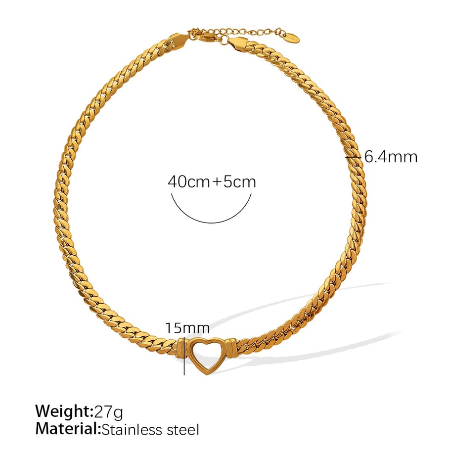 1 Pair Small design simple light luxury personality love necklace female trend fashion titanium steel gold-plated Cuban necklace women's pendant necklace Picture2