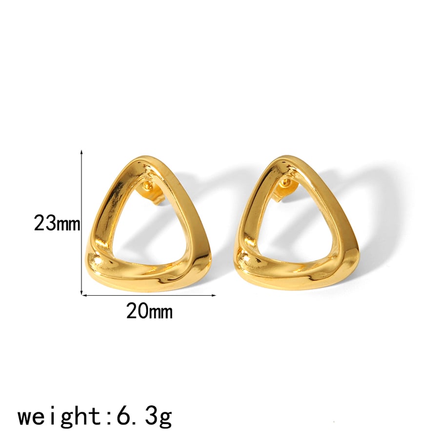 1 pair of simple classic 18k gold-plated stainless steel geometric triangle earrings for women's jewelry for daily wear Picture2
