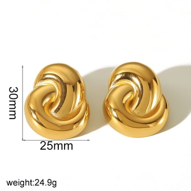1 Paar personalisierte, modische, geometrische Creolen aus 18 Karat vergoldetem Edelstahl für den Alltag von Damen h5 Bild2