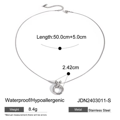 Unique design 18k gold stainless steel/XO integrated pendant necklace European and American cold style circle titanium steel necklace h5 Picture2