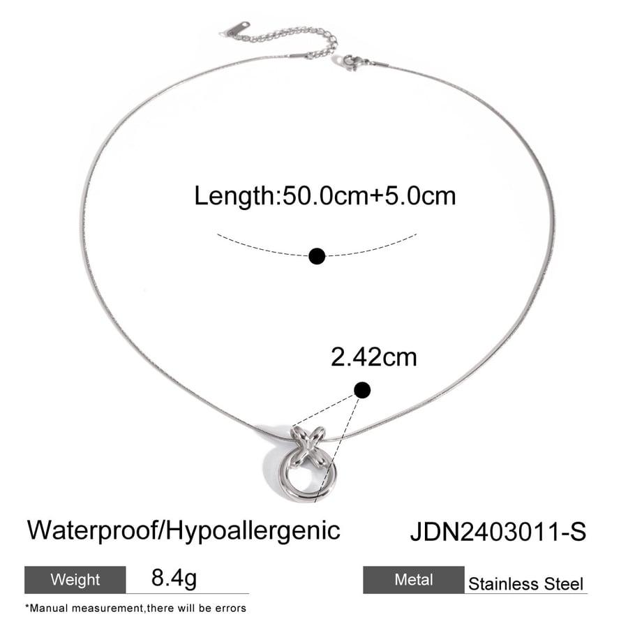 Unique design 18k gold stainless steel/XO integrated pendant necklace European and American cold style circle titanium steel necklace Picture2