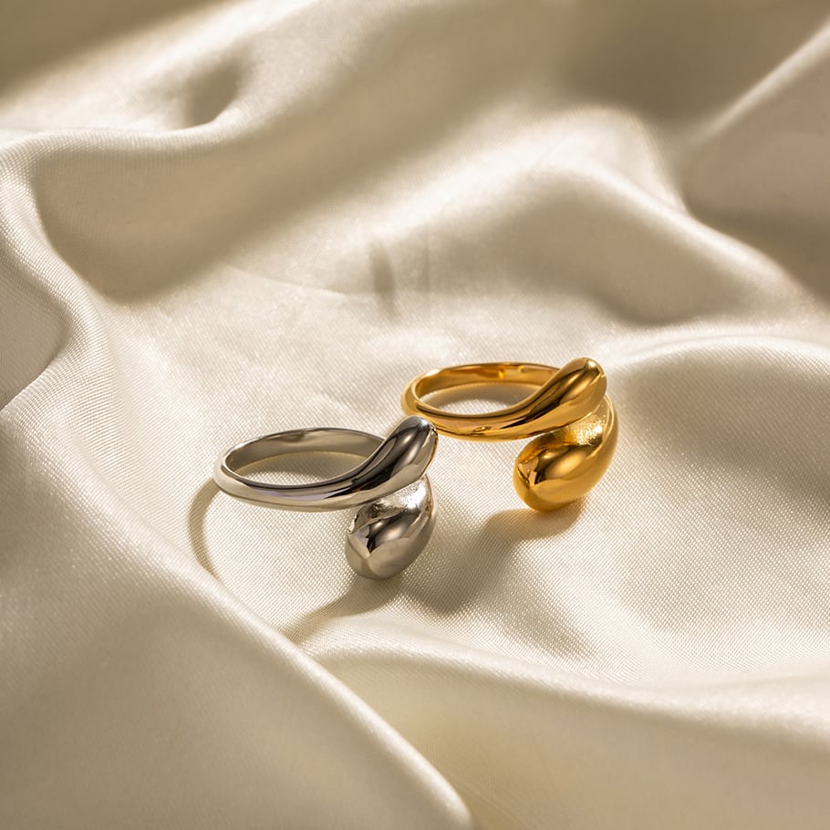 1 Piece Stainless Steel 18k Gold Plated Simple Style Geometric Women's Adjustable Rings Picture2