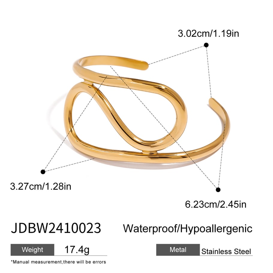 1 Piece Simple Series Simple Annular Stainless Steel 18K Gold Plated Women Bangles Picture2