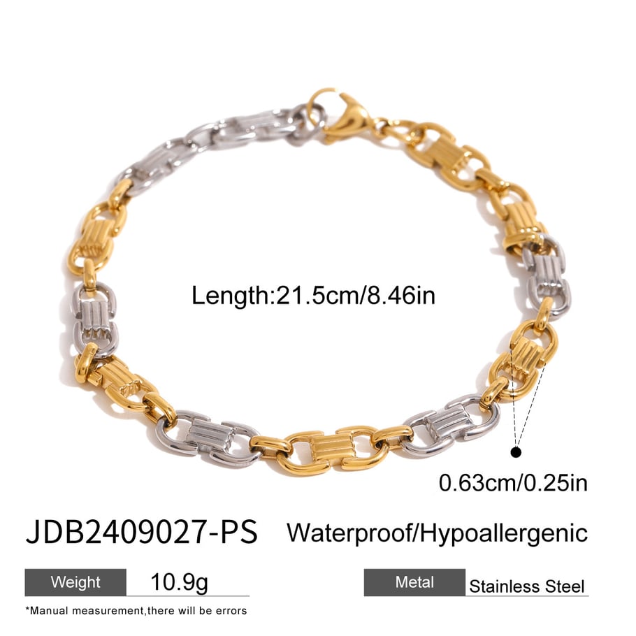 1 Piece Simple Series Casual Geometric Stainless Steel 18K Gold Plated Women Chain Bracelets Picture2