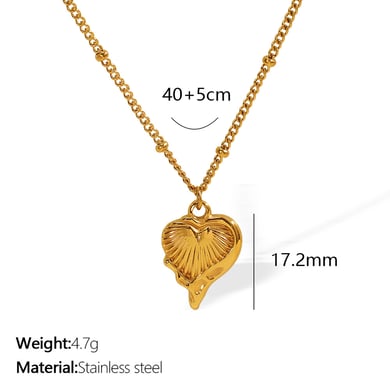 1 Piece Romantic Series Retro Heart Titanium Steel 18K Gold Color Plated Women's Pendant Necklaces h5 Picture2
