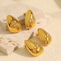 EH837WEG White Diamond Gold Earrings 
