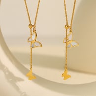 XL333 White Shell Gold Necklace 