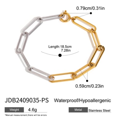 1 Piece Simple Series Daily line Stainless Steel 18K Gold Plated Women Chain Bracelets h5 Picture2