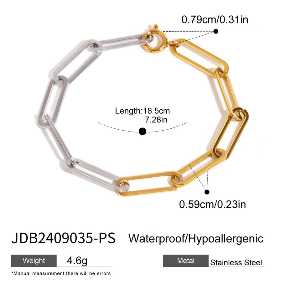 1 Piece Simple Series Daily line Stainless Steel 18K Gold Plated Women Chain Bracelets Picture2