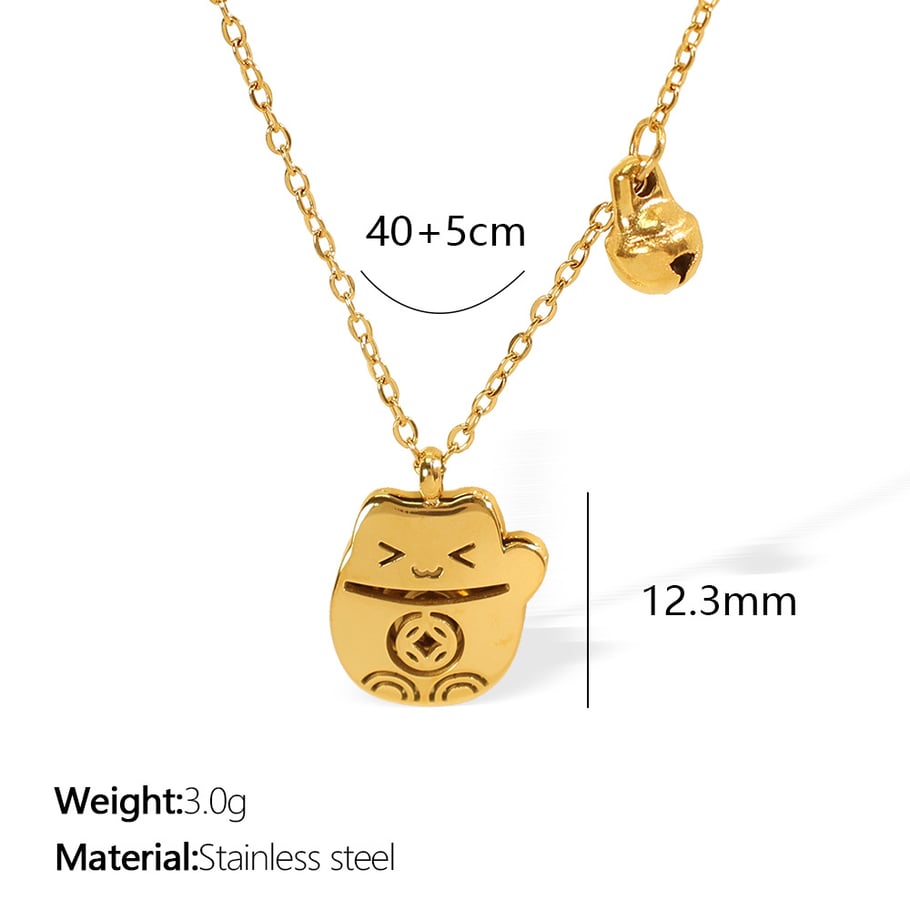 1 Piece Romantic Series Cute Cat Stainless Steel 18K Gold Color Plated Women's Pendant Necklaces Picture2