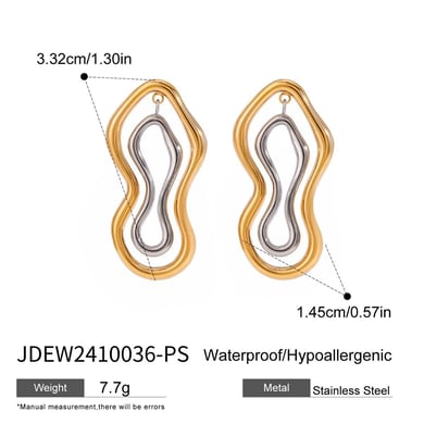 1 Pair Simple Series Simple Annular Stainless Steel 18K Gold Plated Women Stud Earrings h5 Picture2