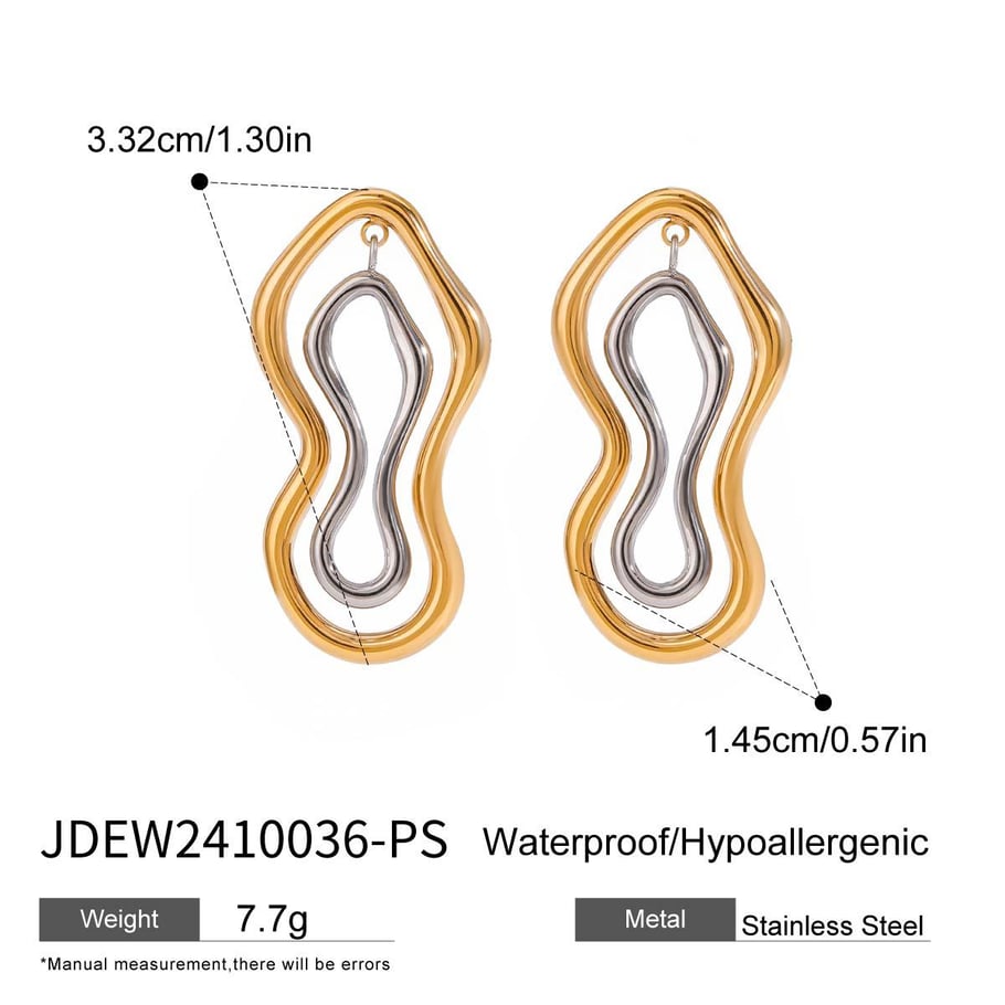 1 Pair Simple Series Simple Annular Stainless Steel 18K Gold Plated Women Stud Earrings Picture2