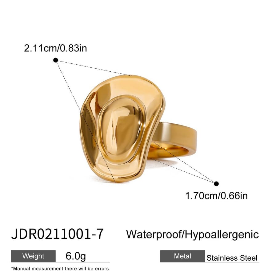 1 Pair Simple Series Elegant line Stainless Steel 18K Gold Plated Women Single Rings Picture2