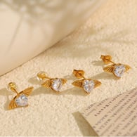 EH822 White Zirconium Gold Earrings 