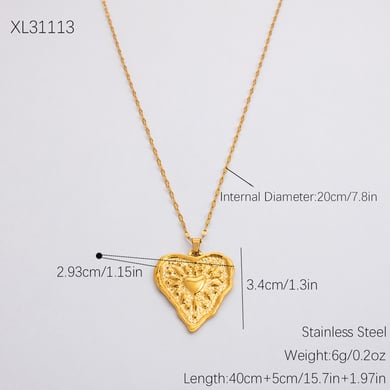 1 Piece Classic Series Elegant Heart Stainless Steel 18K Gold Color Plated Women's Pendant Necklaces h5 Picture2