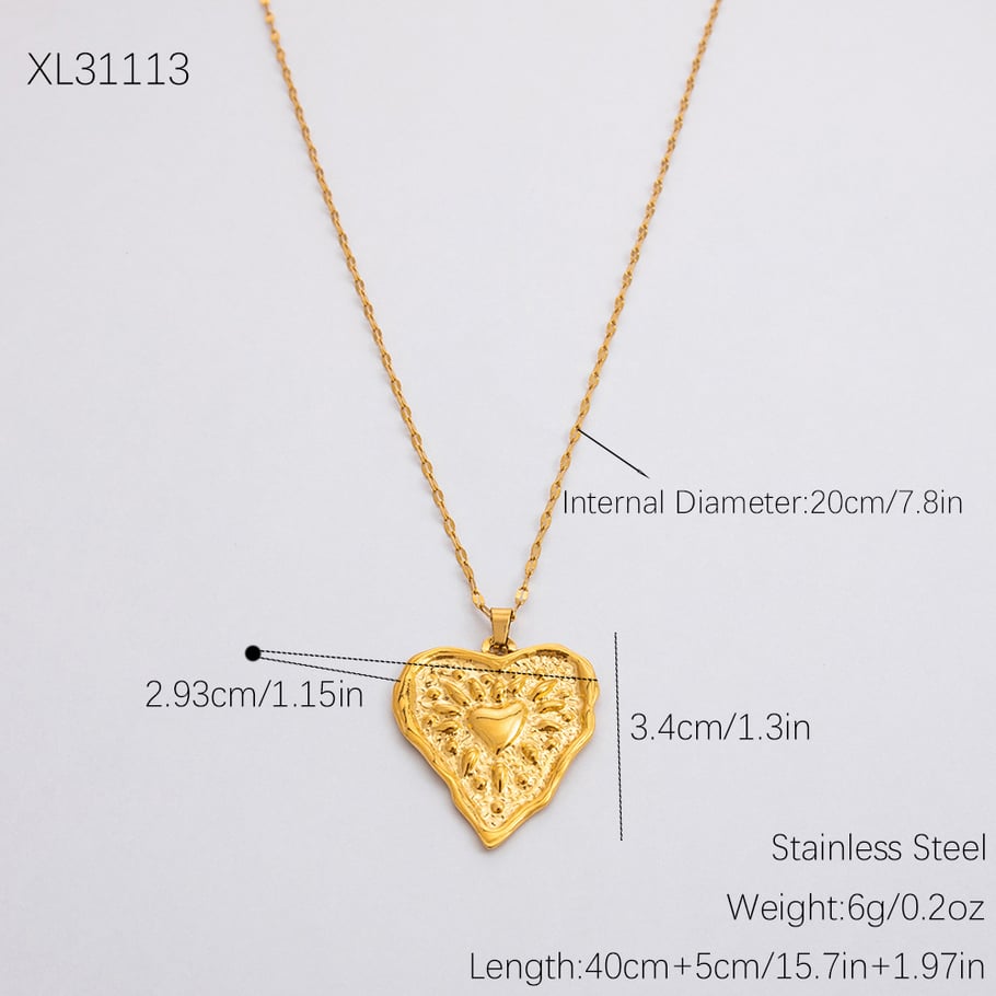 1 Piece Classic Series Elegant Heart Stainless Steel 18K Gold Color Plated Women's Pendant Necklaces Picture2